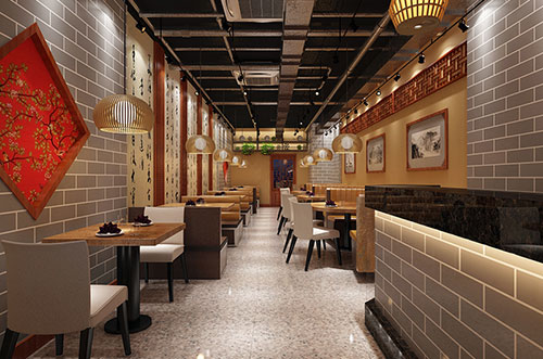 湘西传统中式餐厅餐馆装修设计效果图